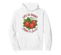 Life Is Short Make It Sweet Strawberry Vintage Red Pullover Hoodie