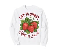 Life Is Short Make It Sweet Strawberry Vintage Red Sweatshirt
