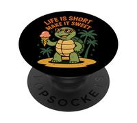Life Is Short Make It Sweet Turtle Fun PopSockets Adhesive PopGrip