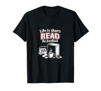 Life is Short Read The Hardback Book Lover Graphic T-Shirt