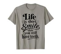 Life is Short Smile While You Still Have Teeth Wavy Groovy T-Shirt