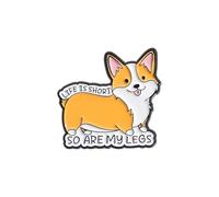 Life Is Short So Are My Legs Corgi Enamel Pin Little Dog Metal Badge Brooch For Backpacks Coat Accessories