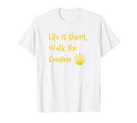 Life is Short, Walk the Camino T-Shirt, Men, White, 5X-Large