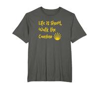 Life is Short, Walk the Camino T-Shirt, Men's Big and Tall, Asphalt Grey, 3X Tall