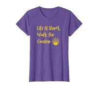 Life is Short, Walk the Camino T-Shirt, Women, Purple Heather, Small