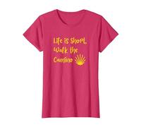 Life is Short, Walk the Camino T-Shirt, Women, Red Heather, Small