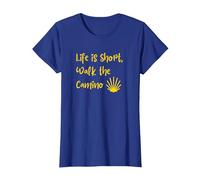 Life is Short, Walk The Camino T-Shirt, Women, Royal Blue, XX-Large