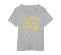 Life is Short, Walk the Camino T-Shirt, Women's Plus, Heather Grey, 1X