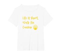 Life is Short, Walk the Camino T-Shirt, Women's Plus, White, 5X