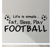 Life is Simple Eat Sleep Play Football Wall Art Decal Sticker Mural Decor Motto Quote