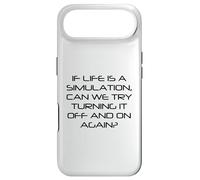 Life Is Simulation Try Turning It Off And On Again Funny Case for iPhone Air