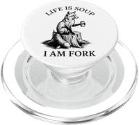Life Is Soup I'm Fork Fox Funny Design Vintage PopSockets PopGrip for MagSafe