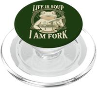Life Is Soup I'm Fork Frog Funny Design Vintage PopSockets PopGrip for MagSafe