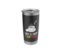 Life is Soup I'm Fork Funny Design Vintage Stainless Steel Insulated Tumbler