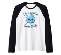 Life is Sweet as Cotton Candy Raglan Baseball Tee