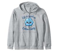 Life is Sweet as Cotton Candy Zip Hoodie
