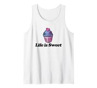 Life is Sweet Cupcake Cute Bakery Artwork Tank Top