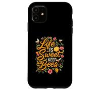 Life is Sweet Keep Bees Beekeeper Honey Bee Lover Case for iPhone 11