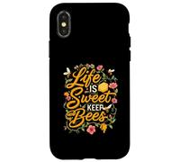 Life is Sweet Keep Bees Beekeeper Honey Bee Lover Case for iPhone X/XS