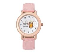 Life is to Short to Drink Bad Beer Women's Leather Strap Band Watch Pink Ladies Three-Hand Wrist Watches
