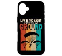 Life Is Too Short Retro Sky Diving Case for iPhone 16 Plus