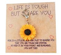 Life is tough Sunflower Keyring, Great gift for someone that is going through a bad time at the moment to give them the belief that they are stronger than they think.