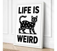 Life Is Weird Typography Canvas Wall Art Print 18x12 Inch (46 x 30 cm)