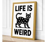 Life Is Weird Typography Canvas Wall Art Print 24x16 Inch (61 x 41 cm)
