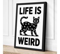 Life Is Weird Typography Canvas Wall Art Print 36x24 Inch (91 x 61 cm)