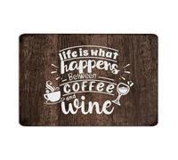 Life Is What Happens between Coffee And Wine Metal Signs 8x12 Inch Country Front Door Fence House Home Decor Metal Plaque Coffee Wine Décor for Kitchen Wall Art Plaques for Restaurants