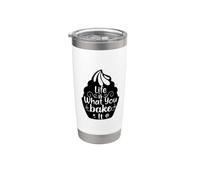 Life is What You Bake It Funny Baking Pun Cupcake Stainless Steel Insulated Tumbler
