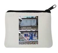 Life is What You Make of it Inspirational Quote Neoprene Coin Purse Pouch 10x11cm White