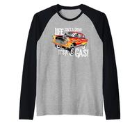 Life Isn't A Drag It's A Gas Funny Gasser Hot Rod 1955 Raglan Baseball Tee