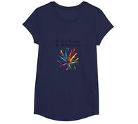 Life Isnt About Being This Perfect Colorful Crayon Art T-Shirt, Girls, Navy, Small