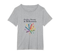 Life Isnt About Being This Perfect Colorful Crayon Art T-Shirt, Women's Plus, Heather Grey, 1X