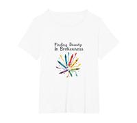 Life Isnt About Being This Perfect Colorful Crayon Art T-Shirt, Women's Plus, White, 6X
