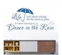Life Isn't About Waiting for The Storm to Pass. It's About Learning to Dance in The Rain - Decal Wall Sticker Motivational Quote [Medium] [Marina]