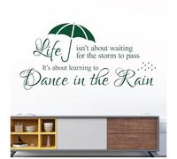 Life Isn't About Waiting for The Storm to Pass. It's About Learning to Dance in The Rain - Decal Wall Sticker Motivational Quote [Large] [Forest]