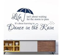 Life Isn't About Waiting for The Storm to Pass. It's About Learning to Dance in The Rain - Decal Wall Sticker Motivational Quote [Large] [Cobalt]