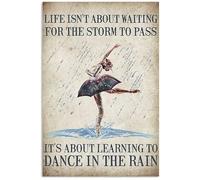 Life Isnt About Waiting For The Storm To Pass Its About Learning To Dance In The Rain Wall Decor Poster Metal Sign 8X12 Inches