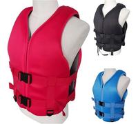 Life Jacket Adjustable Adult Kayak Vest Buoyancy Swim Vest Safety Jacket with Adjustable Safety Strap for Swimming Boating Fishing Water Sports(Red,M)