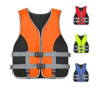 Life Jacket Adult Adjustable Vest - Unisex Buoyancy Aid Jacket with Whistle for Water Sports, Fishing, Paddle Board, Kayak, Surfing, Boating