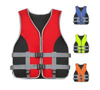 Life Jacket Adult S-2XL: Buoyancy Aid Vest Neoprene Waterproof Adjustable Slim Kids 13-15 for Summer Holidays Watersports Floatation Swim Pool Kayaking Paddle Board Surfing Boating(Rot,XL)
