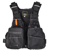 Life Jacket, Buoyancy Aid Vest with Reflective Stripes and Safety Whistle, Multi-Pocket Swim Vest for Fishing Kayaking Sailing Surfing Swimming(black)