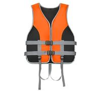 Life Jacket for Adults and Children, Adjustable Life Jacket, Buoyancy Aid, Universal Snorkeling Vest with Reflective Stripes and Whistle, Safety Jacket, Buoyancy Aid for SUP,Orange,S