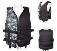 Life Jacket for Adults and Kids, Adjustable Swim Vest with Buoyancy Aid, Neoprene Floatation Vest for Kayaking, Boating, Snorkeling, Swimming(black,XXL)