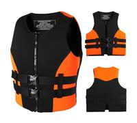 Life Jacket for Adults, Buoyancy Aid Vest Neoprene Watersports Snorkel Vest Unisex Swimming Vests for Kayaking Boating Snorkelling(Orange,3XL(100-110KG))