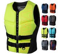 Life Jacket for Adults Buoyancy Vest Neoprene Adjustable Buoyancy Aids Lightweight Swimming Vest Men Women Life Vests for Kayaking Fishing Surfing(Yellow,L)