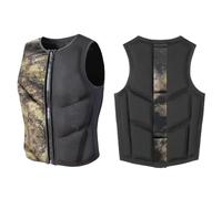 Life Jacket Vest for Adults and Kids, Neoprene Swim Vest with Buoyancy Aid, Portable Water Sports Vest for Snorkeling, Fishing, Swimming(Camo,XXS)