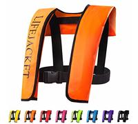 Life Jackets Adults, Automatic Inflation Life Jackets Adults Kayaking, Buoyancy Aid Paddle Board Life Jacket Swim Float Life Vest Safety Jackets for Fishing Surfing Diving Water Sport,Orange-one size